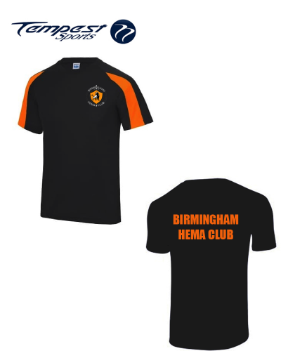 Birmingham HEMA Mens Black Orange Training Shirt